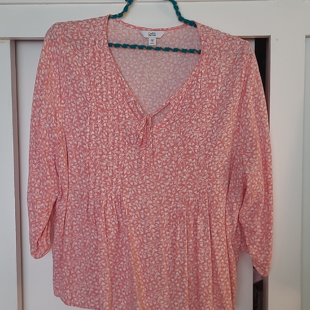 Croft & Barrow Pink Patterned Blouse